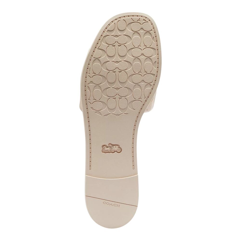 COACH Women's Holly Leather Puffy Quilted Slide Sandals White Size 9 1/2 - Picture 5 of 5